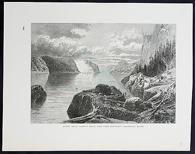 #ad 1882 Picturesque Canada Antique Print View of The Saguenay River Quebec Canada $36.69