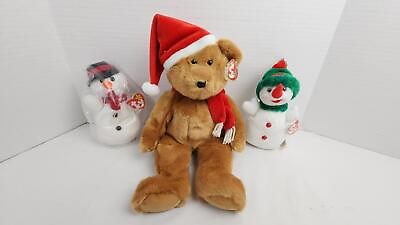 #ad Ty Christmas Snowball Snowgirl Holiday Teddy PE PVC Pellets Beanie Babies $65.99