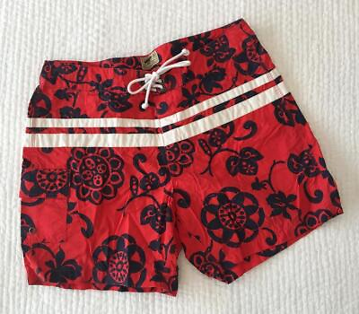 #ad NEW J Crew $69.50 Men#x27;s 7quot; Board Short in Racing Stripe Floral Size 38 Red 79239 $17.50