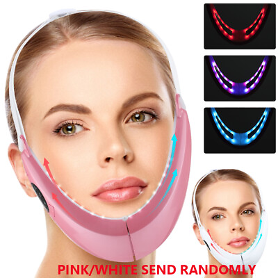 #ad V Facial Lifting Massager Machine 3 LED Photon Therapy Face Slimming Double Chin $17.28