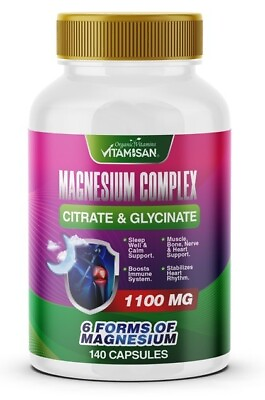 #ad High Absorption Magnesium Citrate Supplement 140 capsules chelated COMPLEX $13.95