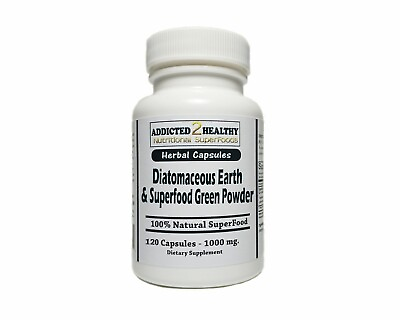 #ad 120 Diatomaceous Earth amp; Superfood Green Powder Capsules $14.79