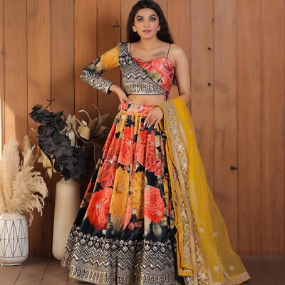 #ad Indian Festival Party Lehenga Bridal Wedding Designer Ethnic Wear Lengha Choli $43.99