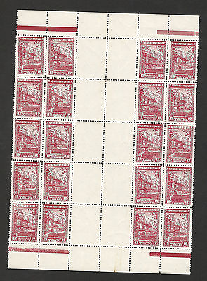 #ad GERMANY OCC SERBIA MNH PART OF SHEET WITH LABELS MONASTERY Mi.No.80ZW 1942. $45.00