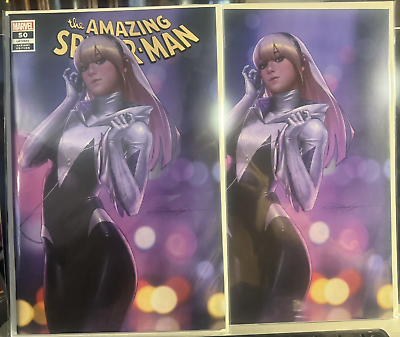 #ad Amazing Spider Man 50 Marvel Jeehyung Lee Spider Gwen Stacy Dress Virgin Variant $34.99