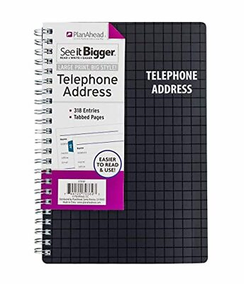 #ad PlanAhead See It Bigger Telephone Address Book; Large Print With Tabbed Pages $14.39