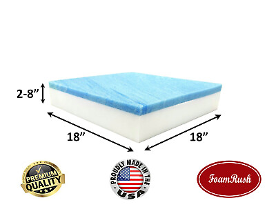 #ad FoamRush 18quot; x 18quot; Cool Gel Memory Foam Bench Cushion Replacement Made in USA $56.97