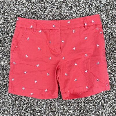 #ad Izod Shorts Womens 10 Coral Pink Flamingo Chino Golf Preppy Outdoor Beach Casual $18.95