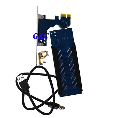 #ad PCI E Express X1 to Dual PCI Riser Extend Adapter Card With USB 3.0 Cable $21.25