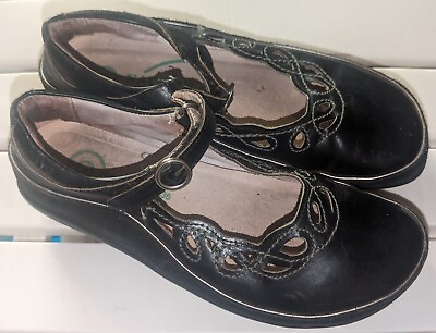 #ad NAOT Women#x27;s Size 36 US 5 5.5 Black Leather Mary Jane Comfort Shoes Israel $17.49