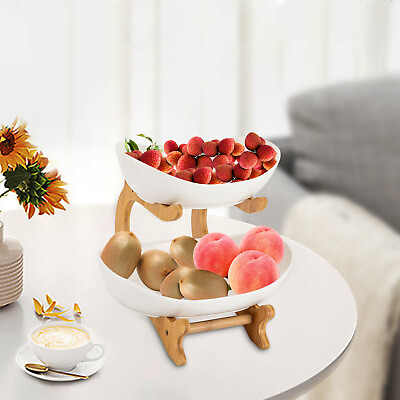 #ad Detachable Fruit Basket Rack Ceramic Bread Vegetable Bowl Stand Fruit Holder NEW $24.93