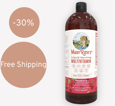 Mary Ruth#x27;s Liquid Morning Multivitamin Raspberry 32 Fl oz Bottle $36.95