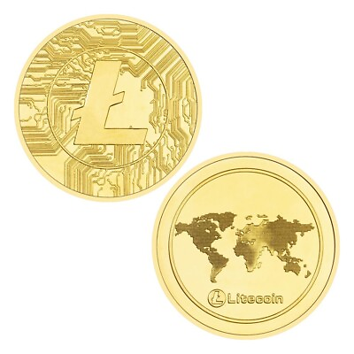 #ad Litecoin LTC Crypto Physical Collectible Gold Plated Coin $19.99