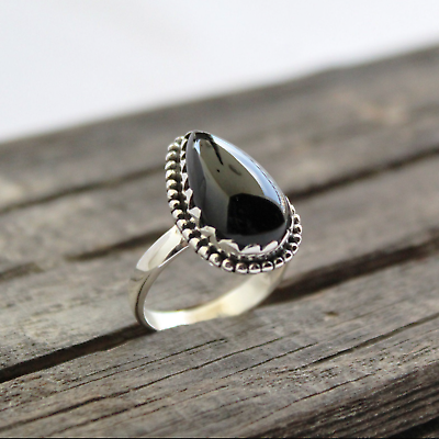 #ad Black Onyx Gemstone Handmade 925 Sterling Silver Designer Jewelry All Size SR30 $14.09