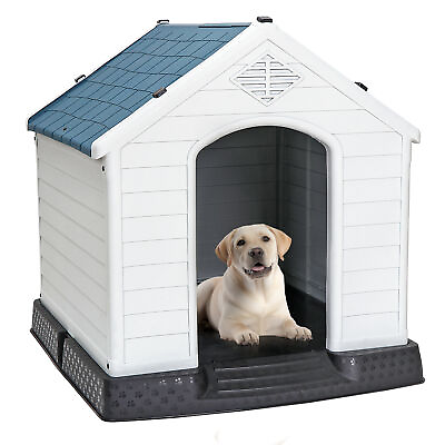 #ad Outdoor Dog House Comfortable Cool Shelter Durable Plastic Design Home Kennel $47.58