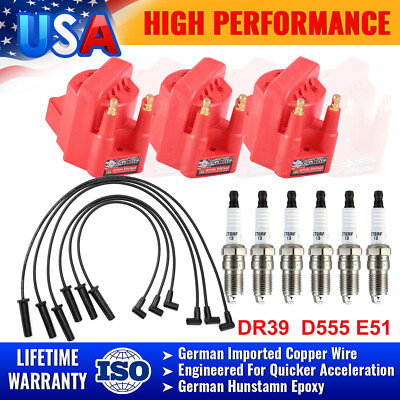 #ad Ignition Coil DR39 amp; Spark Plug amp; Wire Set For 1996 08 Buick Lucerne Chevy 3.8L $79.74