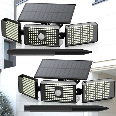 #ad 2pack Solar Motion Sensor Light Bright Flood Garden Outdoor Street Wall Lamp $35.98