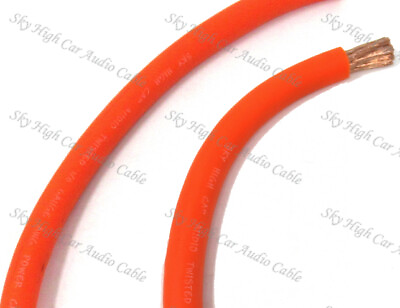 #ad 20 ft 1 0 Gauge Oversized AWG ORANGE Power Ground Wire Sky High Car Audio Cable $46.95