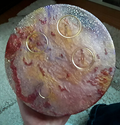 #ad 7.5in 2.25lb Orgone Plate High Metal See Pics Pour Resin Art USA Mica $105.00