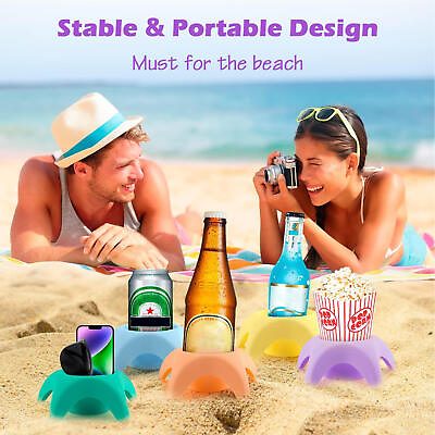 #ad 5pcs beach cup holder portable outdoor water cup beer beverage mobile phone rack $17.27