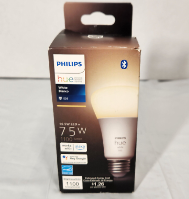 #ad Philips Hue LED Bulb Warm White A19 E26 Bluetooth 75W Smart Alexa 25000 Hour $13.59