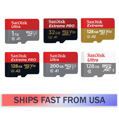 Sandisk Micro SD Card Memory 32GB 64GB 128GB 256GB 512GB 1TB Lot Extreme Ultra $264.57