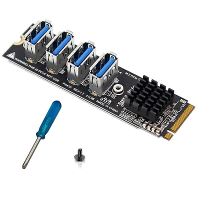 #ad USB 3.0 PCI E Riser Card M.2 to PCIE Extender Adapter Card 4 Port Adapter Card e $21.79