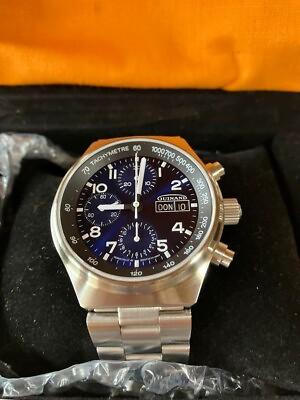 #ad GUINAND FLIEGERUHREN North Blue Dial Analog Men#x27;s Watch Wristwatch Japan Rare $3329.99