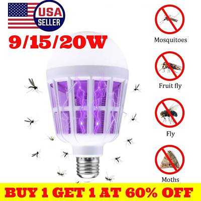 #ad Insect Bug Mosquito Zapper Light Bulb Fly Trap Killer Indoor Outdoor UV Led Lamp $10.99