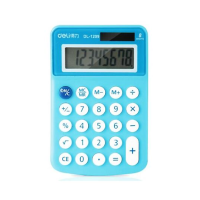 #ad DELI Blue Portable 8 Digits Display Dual Power Supply Calculator Office Supplies $9.38