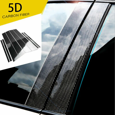 #ad Carbon Fiber Pillar Posts for 2005 12 BMW 3 Series E90 6pc Door Trim Decal Cover $11.49