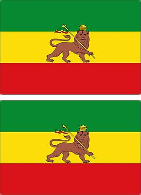 #ad 2 x sticker flag ethiopia ethiopian rastafarai haile selassie rasta $3.80