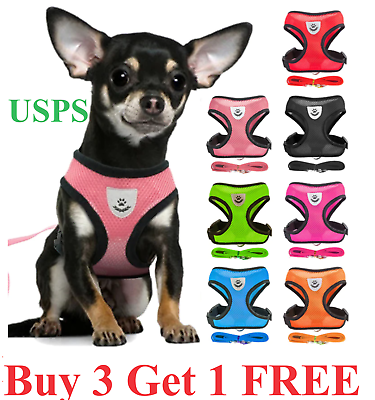 #ad Cat Dog Pet Harness Adjustable Control Vest Dogs Reflective S M L XL leash $5.49