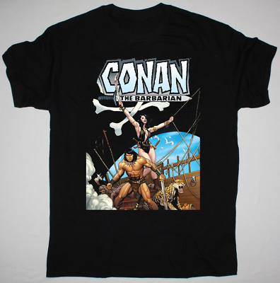 #ad Retro Conan The Barbarian on Ship Shirt Black Classic Unisex S 2345XL NE2432 $23.74
