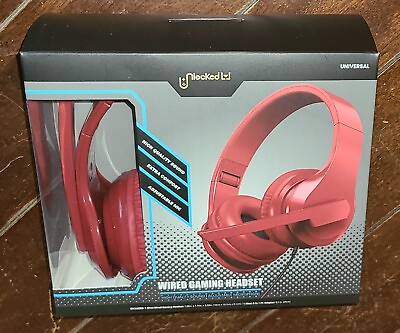 #ad Unblocked Wired Gaming RED Universal Headset w Adjustable Microphone #HP 0915 RD $15.99
