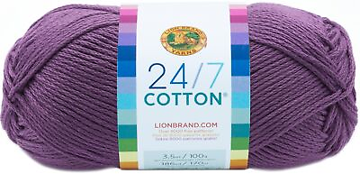#ad Lion Brand 761 147 24 7 Cotton Yarn Purple 3Pk $16.47