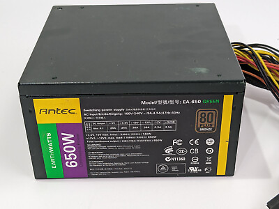 #ad Antec EA 650 Green 650W Continuous Power Max Power 80 Plus Bronze Supply Module $39.99