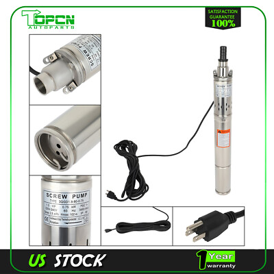 #ad 1quot; 1Hp 220V 60Hz Screw Pump Submersible Water Deep Well Pump Stainless Steel $86.47