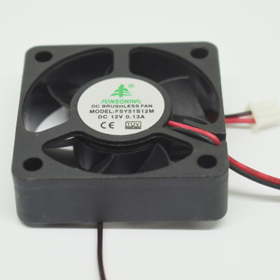 #ad 5x Brushless DC Cooling Fan 50x50x15mm 5015 7 blades 12V 0.13A 2pin Connector $12.99