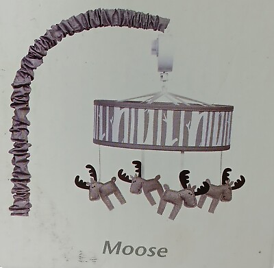 #ad Trend Lab Moose Musical Crib Mobile Plays Brahms#x27; Lullaby Gray O 5 Months $29.95