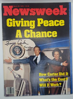 #ad President Jimmy Carter First Lady Rosalynn Carter Signed Newsweek Magazine $299.99