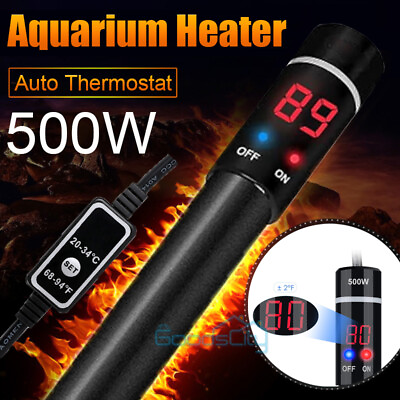 #ad 500W LCD Digital Aquarium Heater Anti Explosion Adjustable Thermostat Fish Tank $33.67