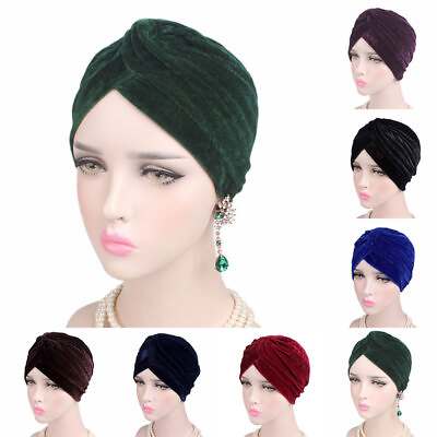 #ad Women Velvet Muslim TurbanHair Loss Long Scarf Chemo Cap Hijab Head Wrap Cancer☆ $0.99