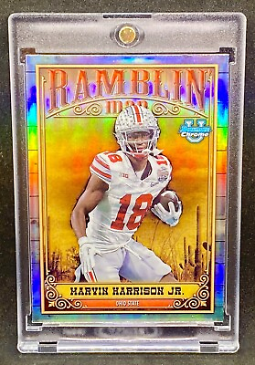 #ad MARVIN HARRISON JR. ROOKIE REFRACTOR Holo Chrome RC OHIO STATE MINT INVESTMENT $35.99