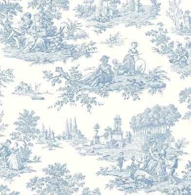 #ad Nextwall Chateau Toile Peel and Stick Wallpaper Blue Bell $48.99