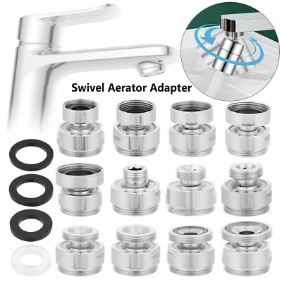 #ad 1x Degree Adjustable Swivel Aerator Adapter Faucet Adapter Tap Aerator Connector $6.71