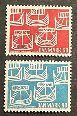 #ad Travelstamps: DENMARK Stamps Scott #454 455 Ancient Ships Mint MNH OG $3.99