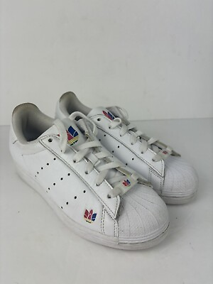 #ad Adidas Superstar Pure Boys White Sneakers Shoes Casual Size 4 $16.00