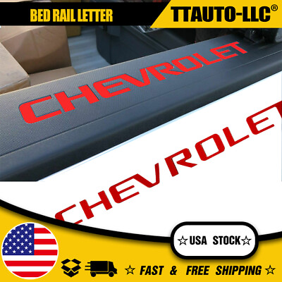 #ad Red Bed Rail Cap Letter Inserts For Silverado 2014 2018 Acrylic Emblem $15.99