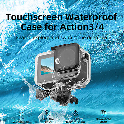 #ad 40M Underwater Housing Case Shell Waterproof Case For DJI OSMO Action 3 4 Camera $18.92